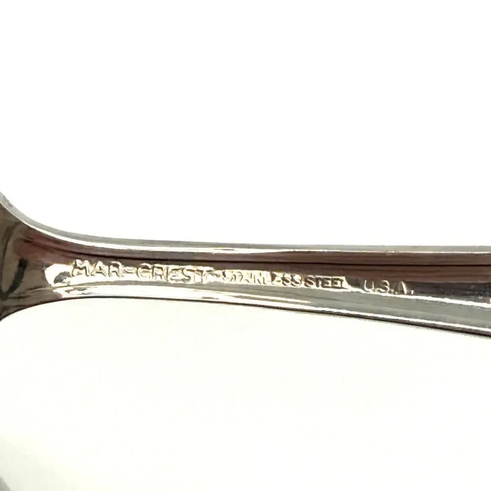 MARCREST Set of 3 Atomic Starburst MCM Sugar Spoons Butter Knife Stainless USA